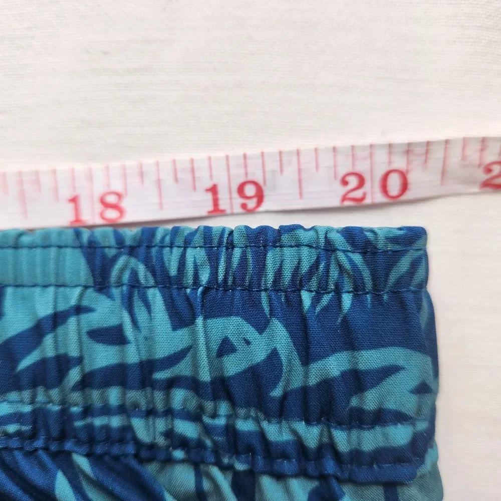 Swim Trunks Blue Tropical Hawaiian Print Elastic Plus Drawstring‎ Size XXL NEW
